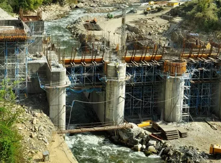 Image of a dam being constructed somewhere in the south of India