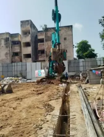 A bulldozer on a construction