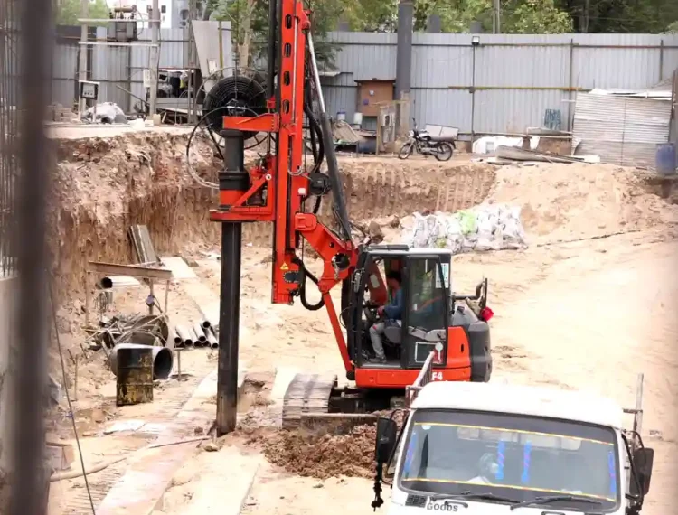 Basement construction excavation in progress